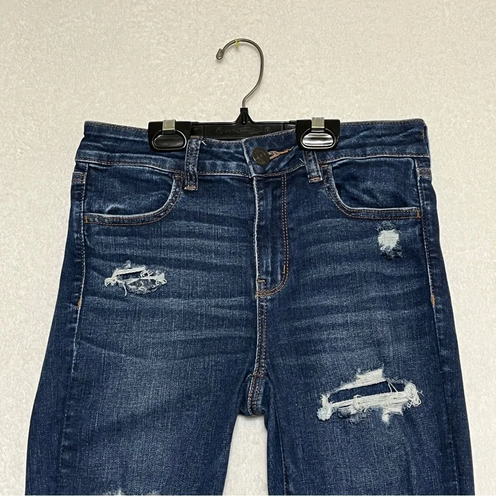 American Eagle Women's Hi-Rise Jeggings Distressed Next Level Stretch 4 Short